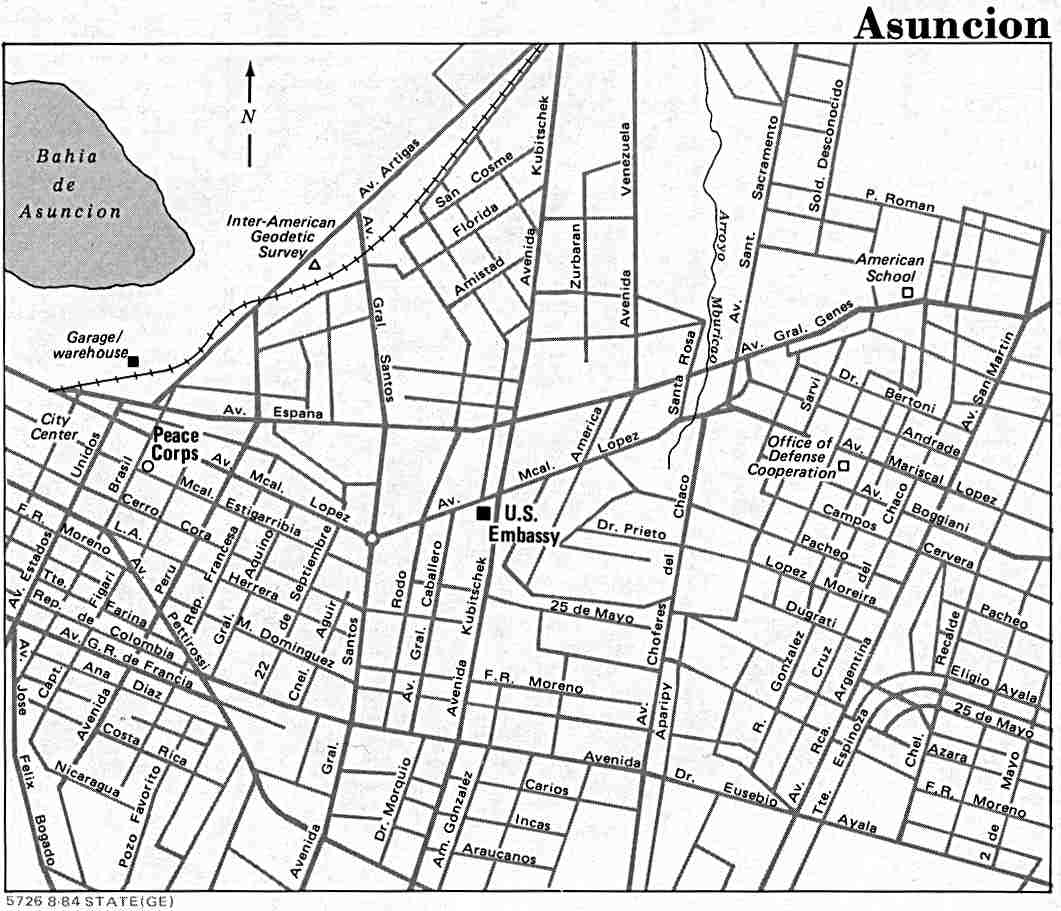 Asuncion Map, Paraguay
