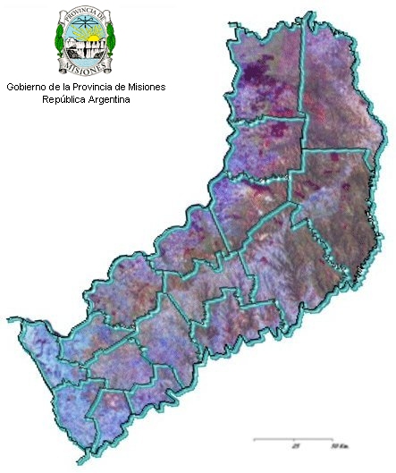 Carte de Satellite de la Province de Misiones, Argentine Carte de Satellite de la Province de Misiones, Argentine
