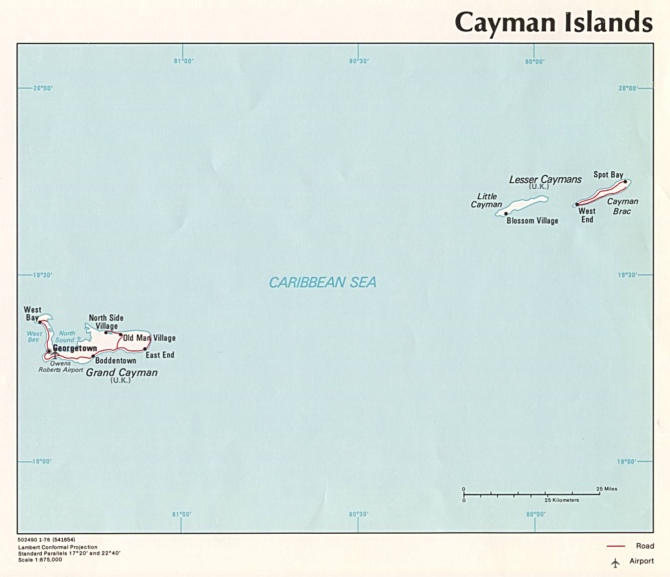 Cayman Islands Political Map