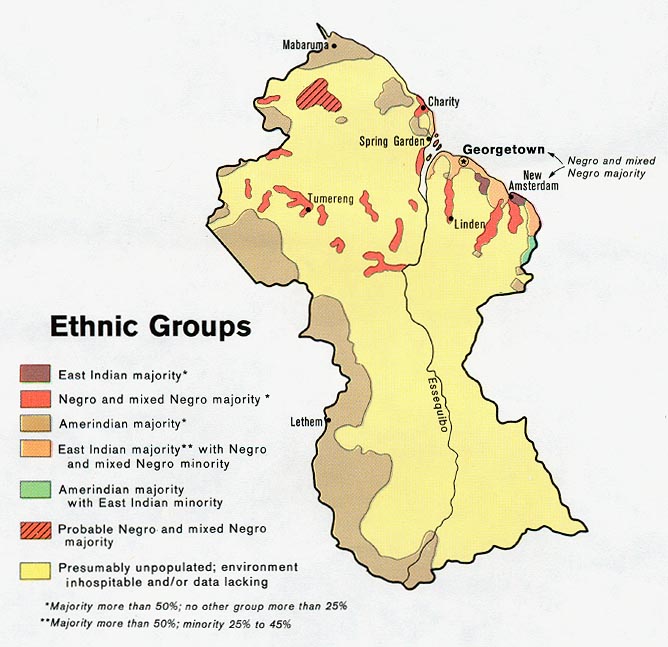 Guyana Ethnic Groups Map
