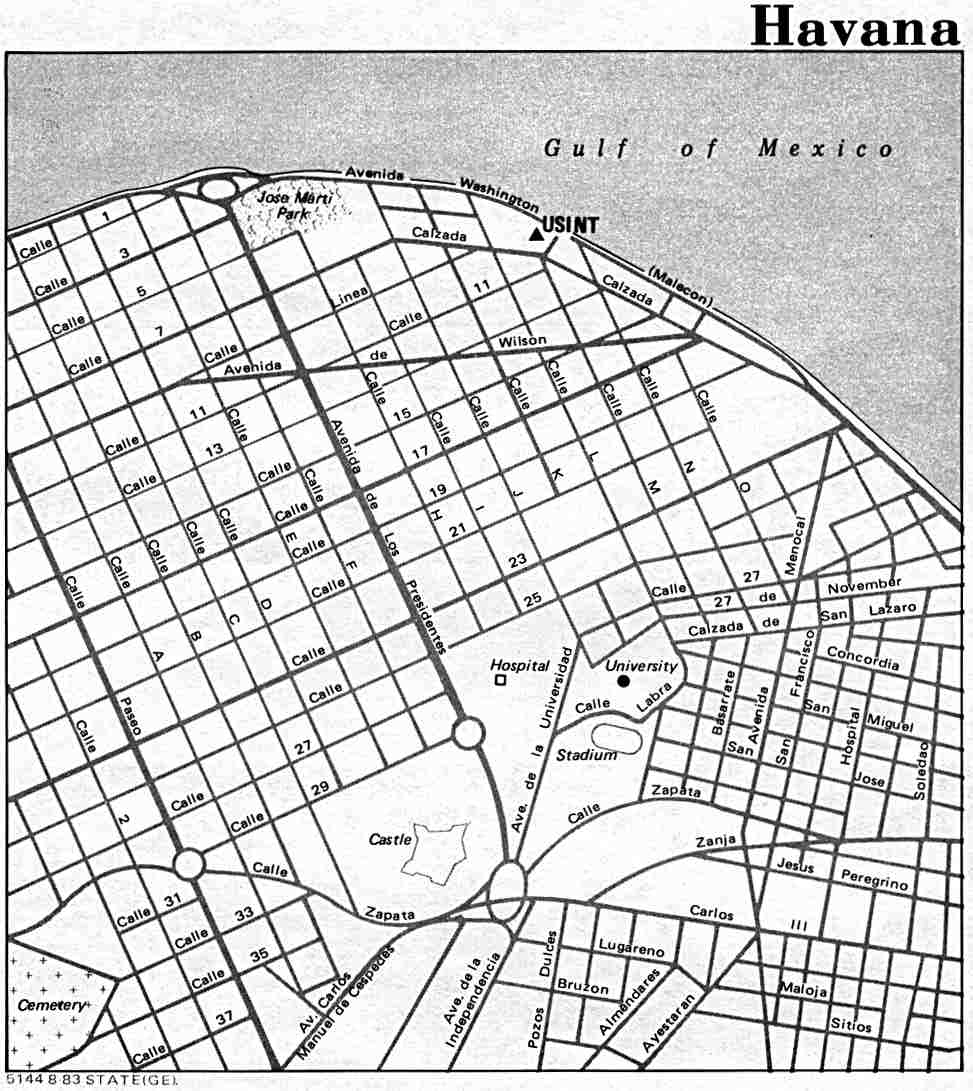 Havana City Map, Ciudad de La Habana Prov., Cuba