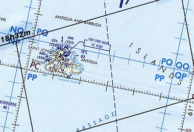 Mapa de Antigua, (Antigua y Barbuda)