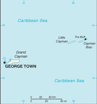 Mapa Escala Pequeña Islas Caiman
