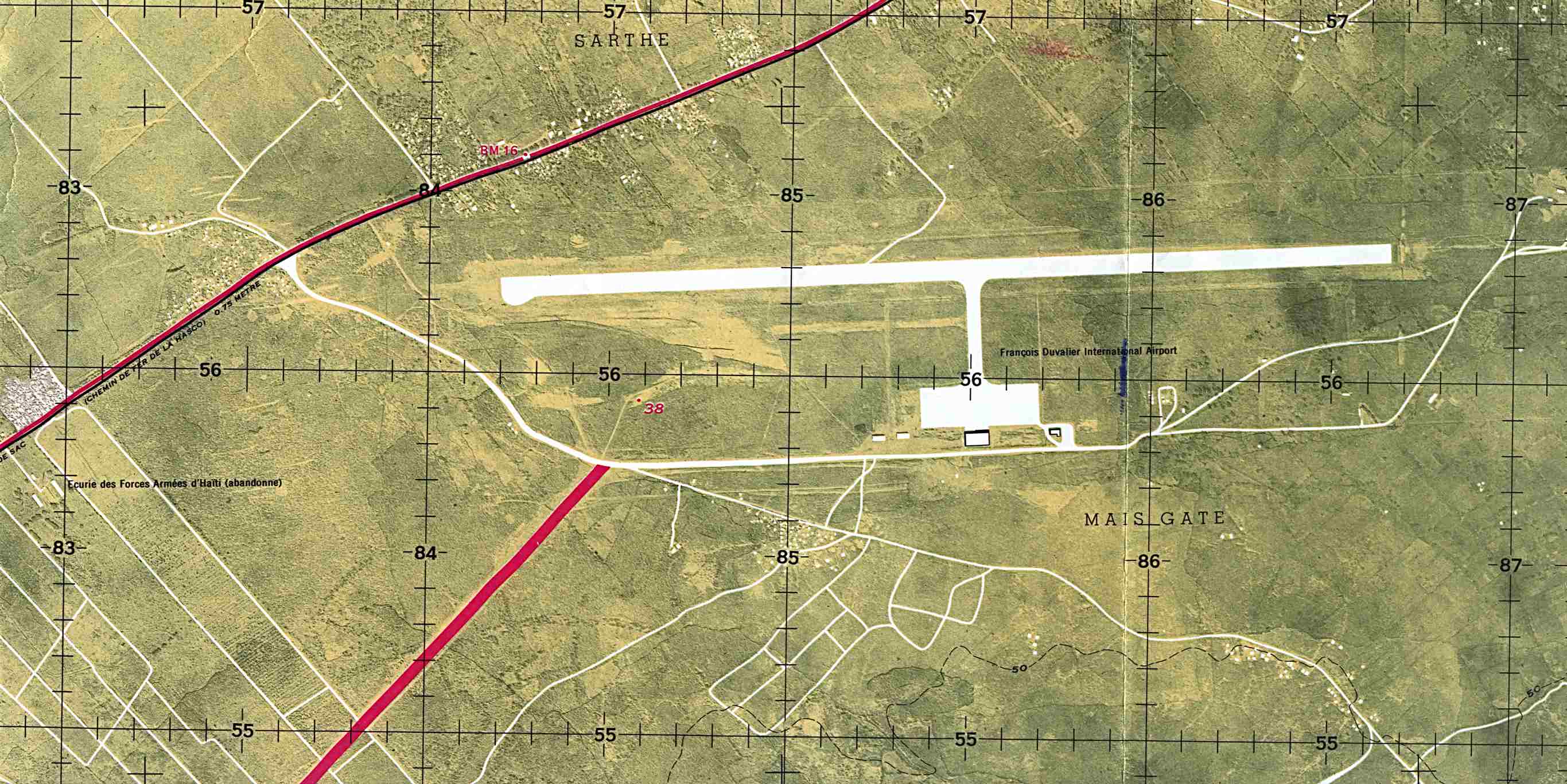 Port-au-Prince, Mais Gate Airport Orthophoto Map, Haiti