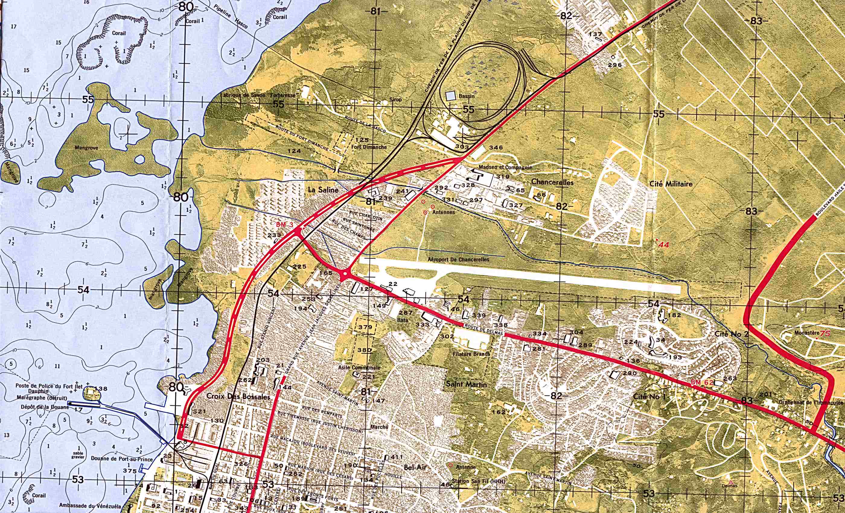 Port-au-Prince North Map, Department Ouest, Haiti