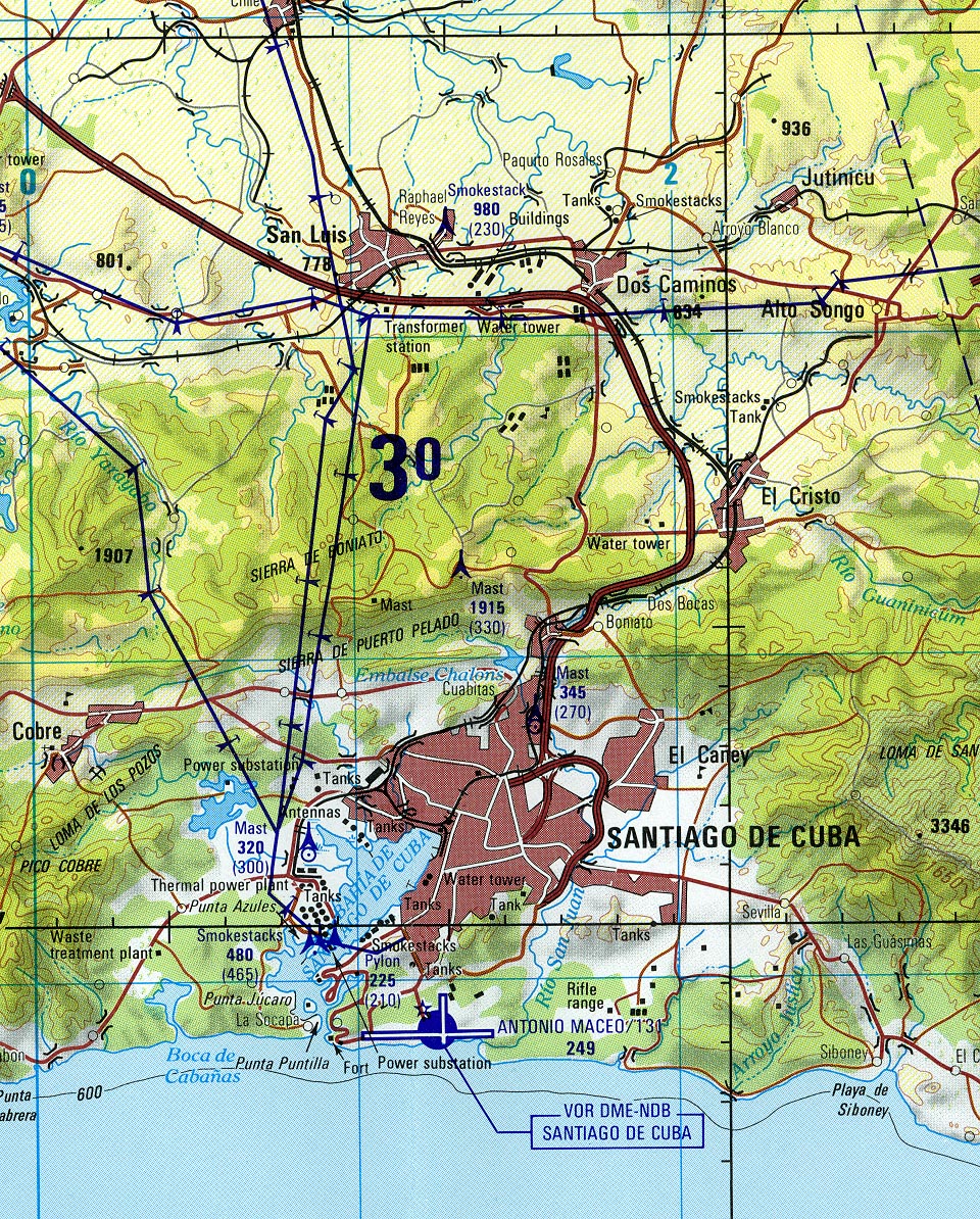 Santiago De Cuba Area Map, Santiago De Cuba Prov., Cuba