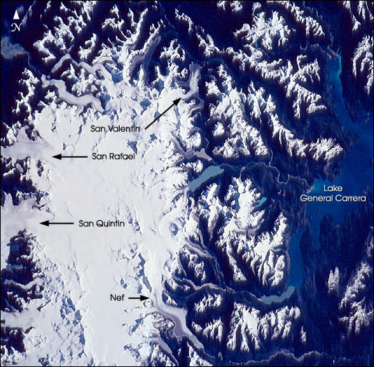 Satellite Image, Photo of the Northern Patagonian Ice Field (NPIF) Satellite Image, Photo of the Northern Patagonian Ice Field (NPIF)