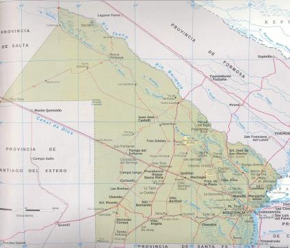 Carte de la Province de Chaco, Argentine