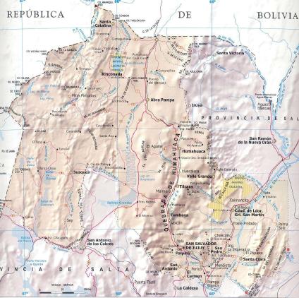 Carte de la Province de Jujuy, Argentine
