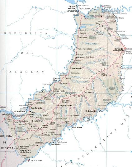Carte de la Province de Misiones, Argentine