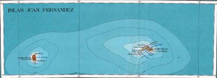 Juan Fernandez Islands Topographic Map, Chile 1927