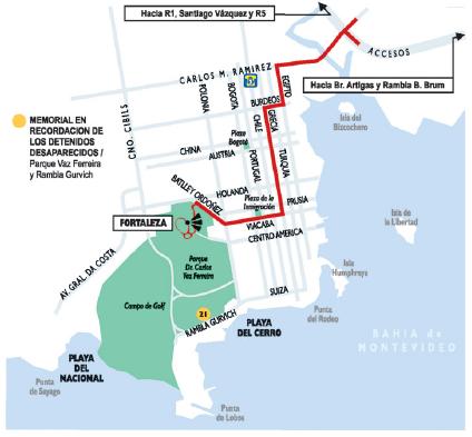 Mapa del Cerro de Montevideo, Uruguay