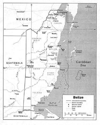 Mapa Político de Belice