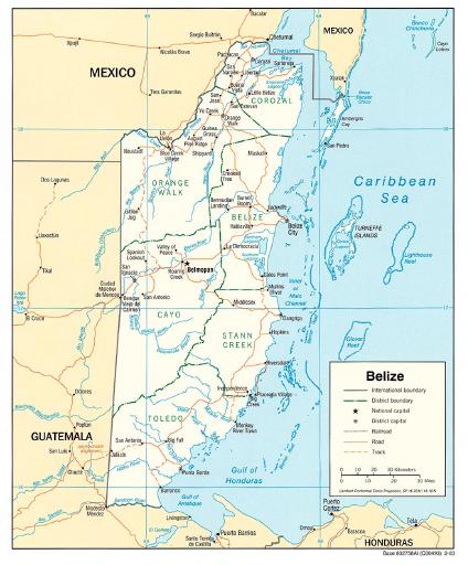 Mapa Político de Belice