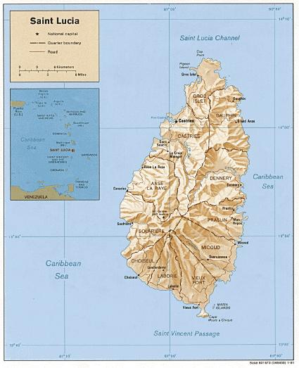 Mapa Relieve Sombreado de Santa Lucia