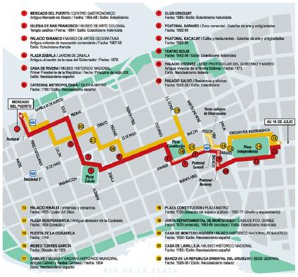 Montevideo Old City Map, Uruguay