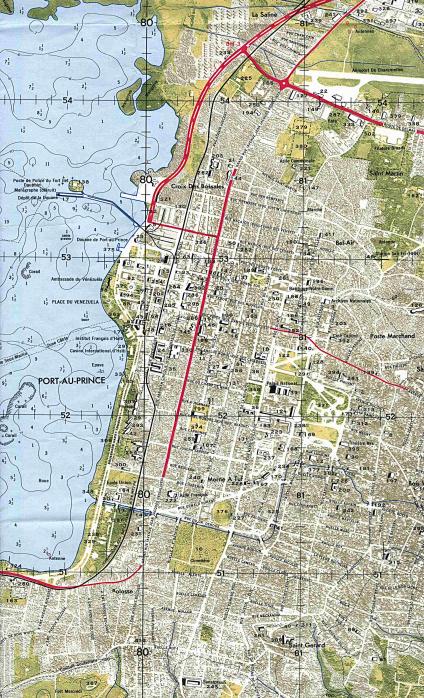 Port-au-Prince Central Map, Haiti