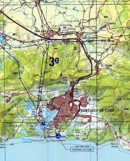 Santiago De Cuba Area Map, Santiago De Cuba Prov., Cuba