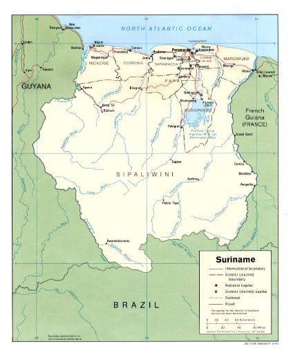 Suriname Political Map