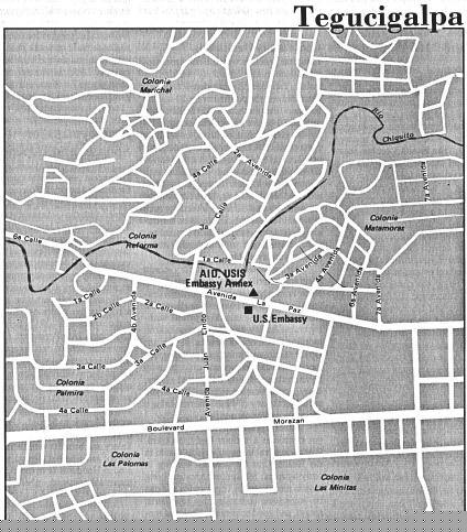 Downtown TegucigalpaŽs Map, Honduras