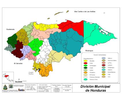Honduras Municipal Division Map