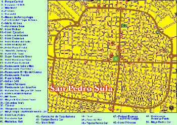 Mapa San Pedro Sula, Departamento de Cortes, Honduras