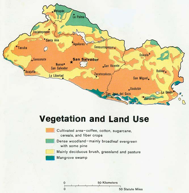El Salvador Vegetation and Land Map