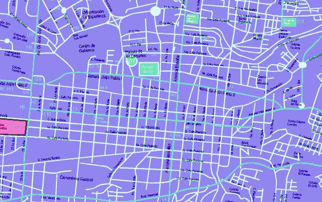 San Salvador Historical Center Map, El Salvador