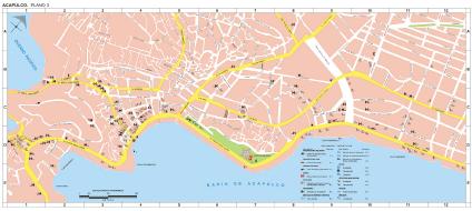 Carte d'Acapulco, Guerrero, Mexique