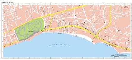 Carte d'Acapulco, Guerrero, Mexique