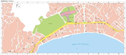 Carte d'Acapulco, Guerrero, Mexique