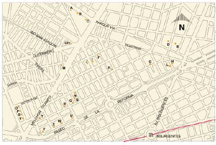 Carte d'Anzures-Juárez, Mexico D.F.,