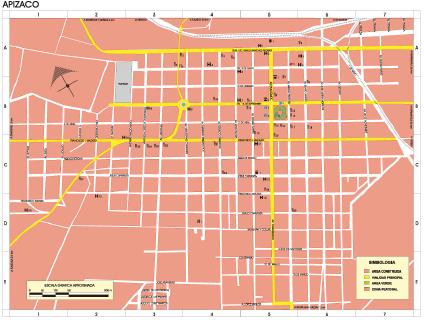 Carte d'Apizaco, Tlaxcala, Mexique