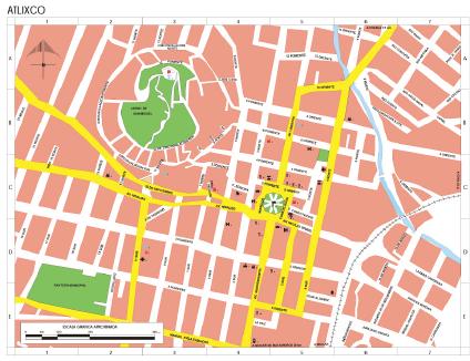 Carte d'Atlixco, Puebla, Mexique