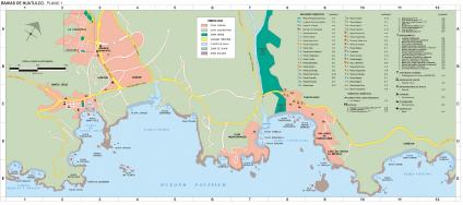 Carte Bahías de Huatulco, Oaxaca, Mexique