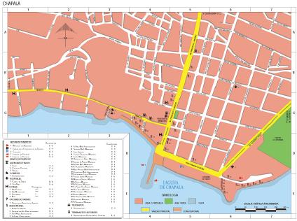Carte de Chapala, Jalisco, Mexique