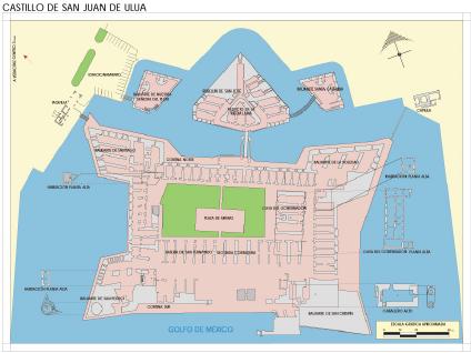 Carte du Château de San Juan de Ulúa, Veracruz-Llave, Mexique