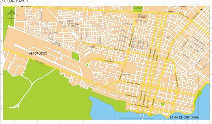 Carte de Chetumal, Quintana Roo, Mexique