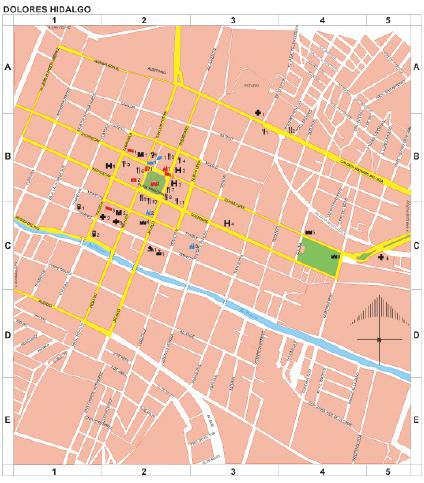 Carte de Dolores Hidalgo, Guanajuato, Mexique