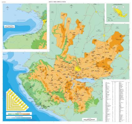 Carte de l'État de Jalisco, Mexique