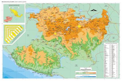 Carte de l'État de Michoacan, Mexique