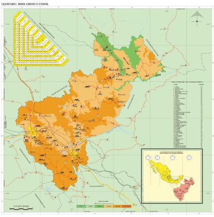Carte de l'État de Queretaro, Mexique