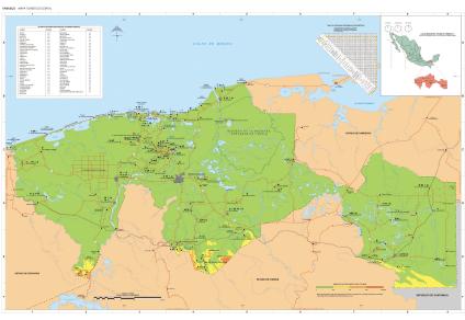 Carte de l'État de Tabasco, Mexique
