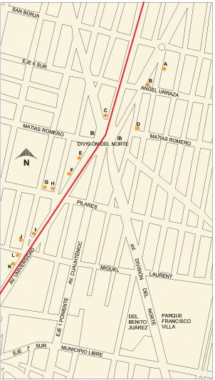 Carte de Glorieta Francisco Villa, Mexico D.F.