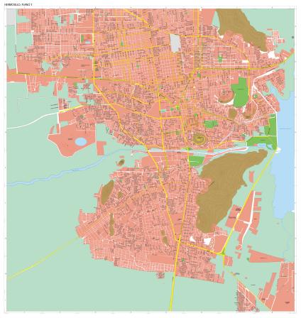 Carte d'Hermosillo, Sonora, Mexique