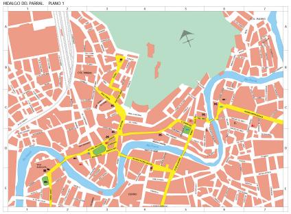 Carte d'Hidalgo del Parral, Chihuahua, Mexique