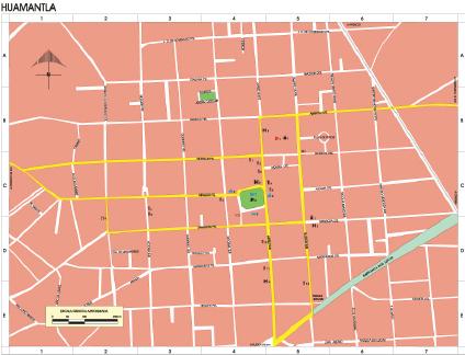 Carte d'Huamantla, Tlaxcala, Mexique