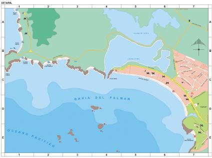 Carte d'Ixtapa, Guerrero, Mexique