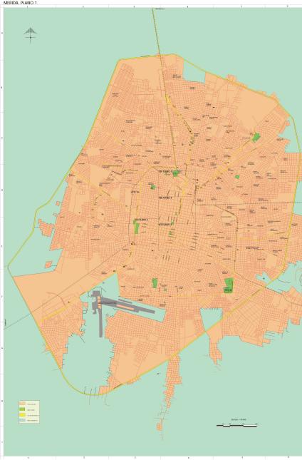 Carte de Mérida, Yucatán, Mexique