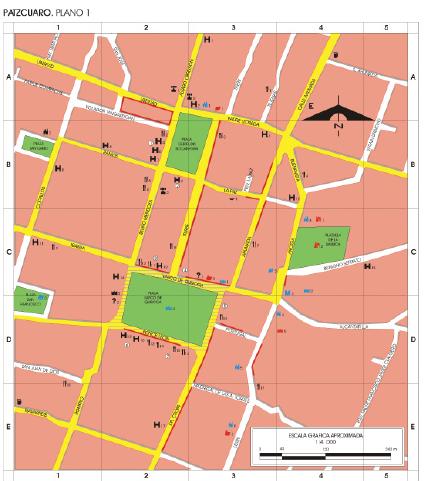 Carte de Pátzcuaro, Michoacán de Ocampo, Mexique